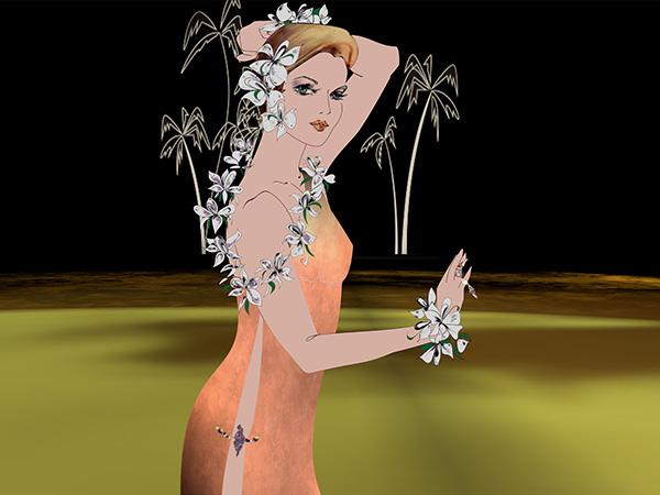 Hawaiian one-piece with accent light