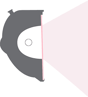Cyclorama stage light casting a symmetrical beam